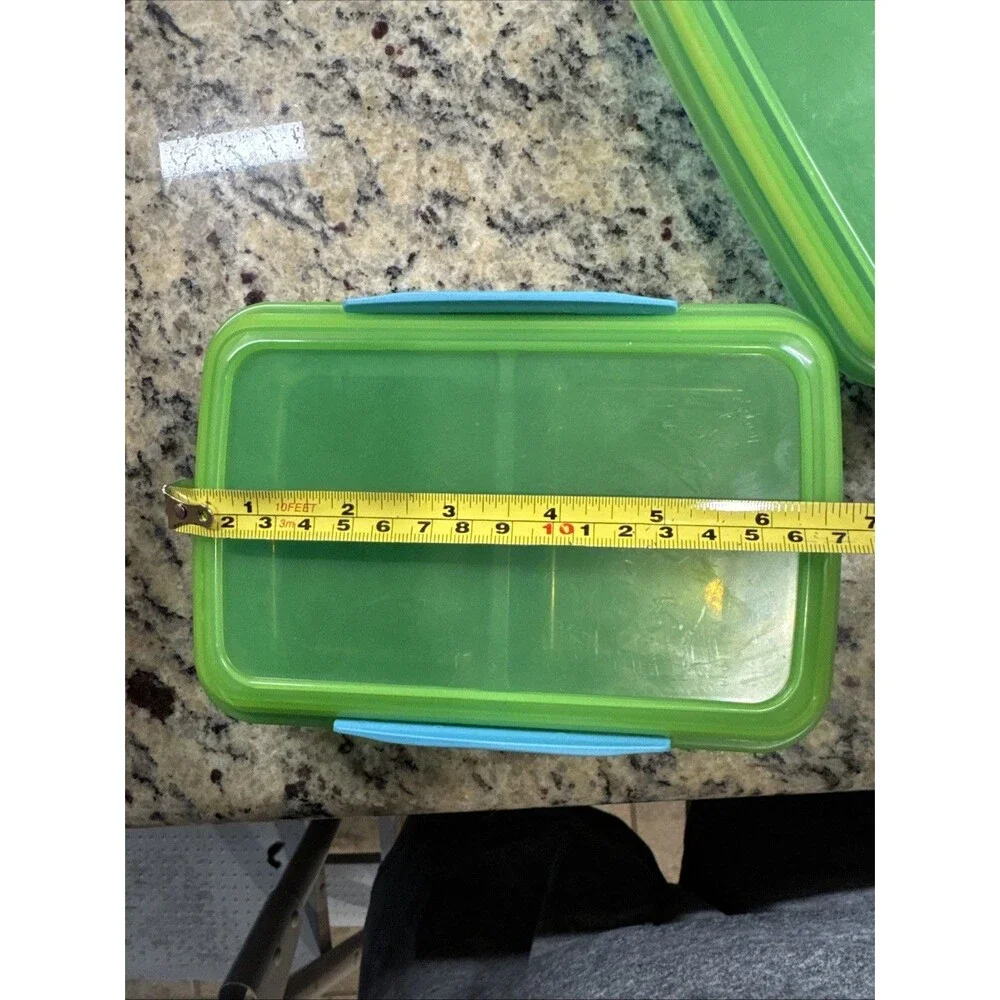 Sistema Containers 11.8 Oz Split box & Sandwich Box 450ml, Blue & Green, Set- 2
